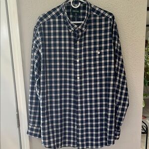 Orvis Men's Blue Checkered Shirt size XL, Classic Fit, Made in Mauritius